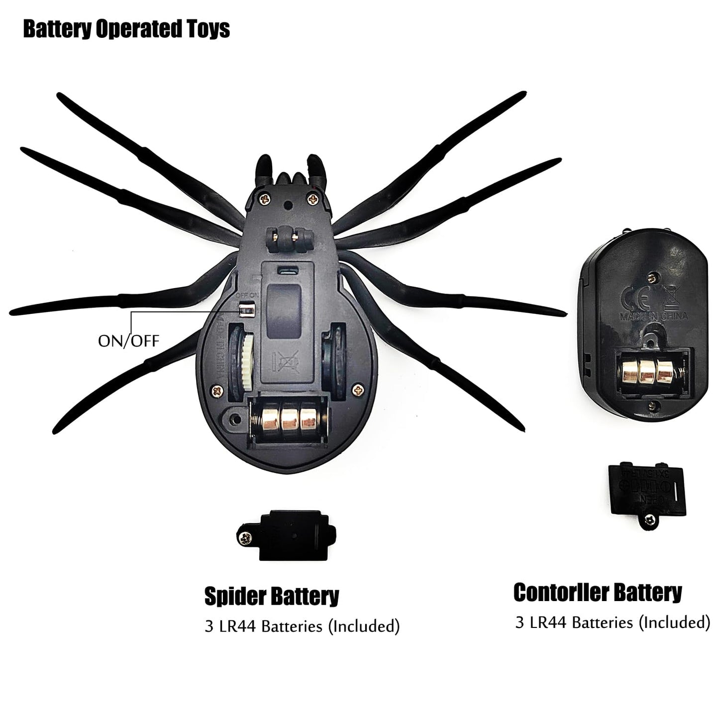 Tipmant RC Spider Toy IR Remote Control Tarantula Realistic Animal for Pets Cats Dogs Prank Toy Toddler Kids Birthday Gifts Incl