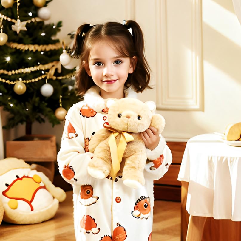 Uoozii Non-Shedding 12'' | 2 Pounds Microwavable & Coolable Weighted Stuffed Animals Unscented Teddy Bear Weighted Plush Pillow
