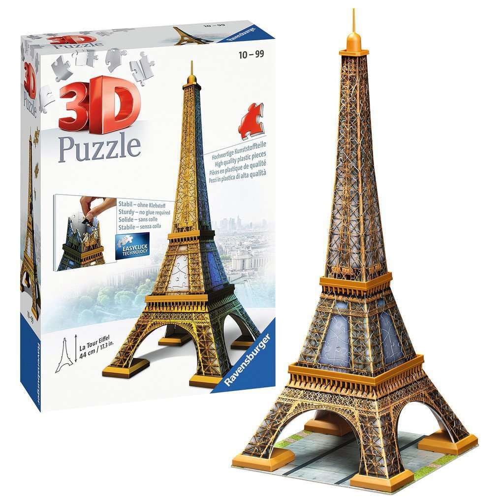 Ravensburger Eiffel Tower 216 Piece 3D Jigsaw Puzzle For Kids And Adults - 12556 - Easy Click Technology Means Pieces Fit Together Perfectly