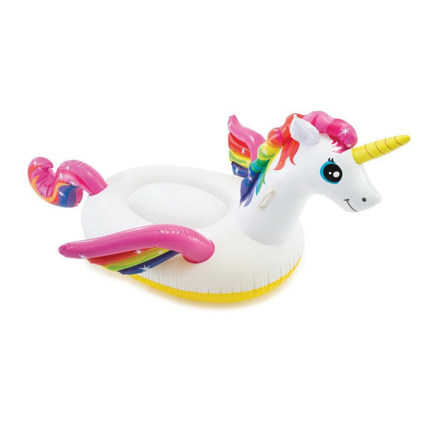 Intex Durable Premium Raft Grade Vinyl Unicorn Inflatable Ride On Pool Float With 2 Heavy Duty Handles And Repair Patch, Multicolor