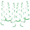 30 PCS Party Swirl Decorations Green Shinny Foil Hanging Swirl Decorations with Double-swirls and Single-swirls Plastic Streamer