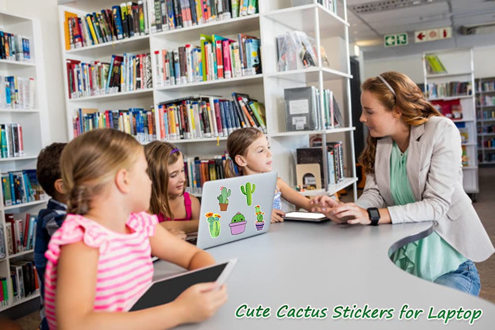 Cute Cactus Stickers For Kids,Random 50 Pcs Matte Vinyl Plant Stickers For Journaling,Waterproof Vinyl Cactus Stickers Small For