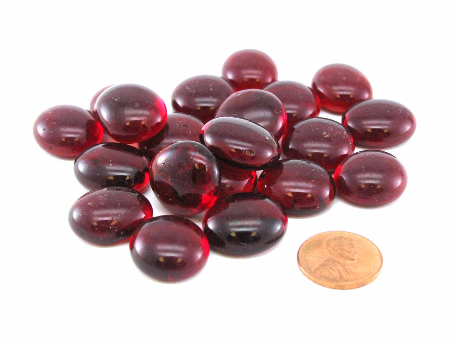 Koplow Games Pack Of 20 Life Stone Gaming Glass Stones - Red
