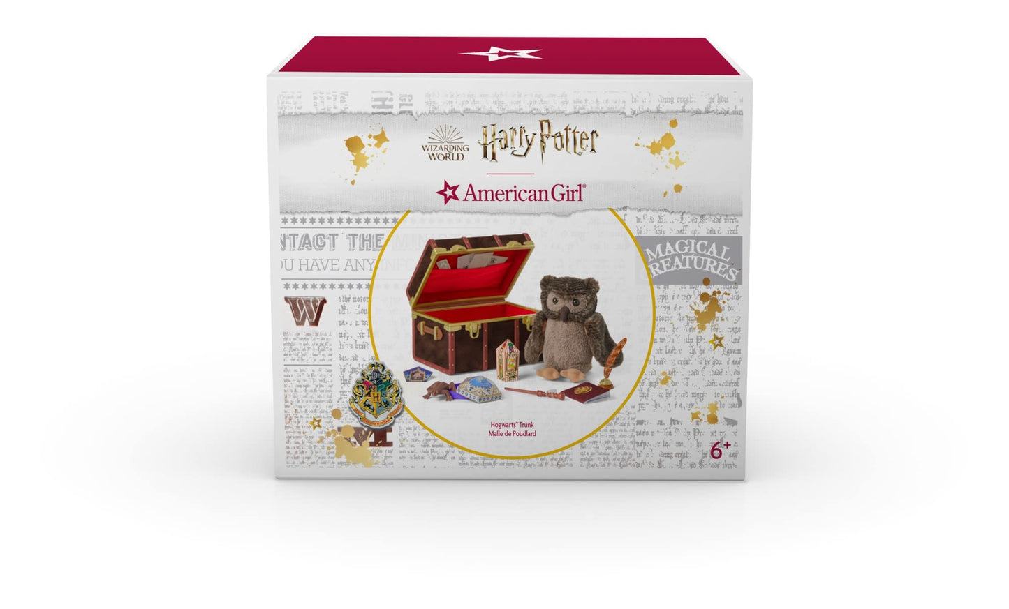 American Girl Harry Potter 18-inch Doll Playset with Owl, Wand, and Ticket - Fits 18" Doll, Model HJR40, Plastic