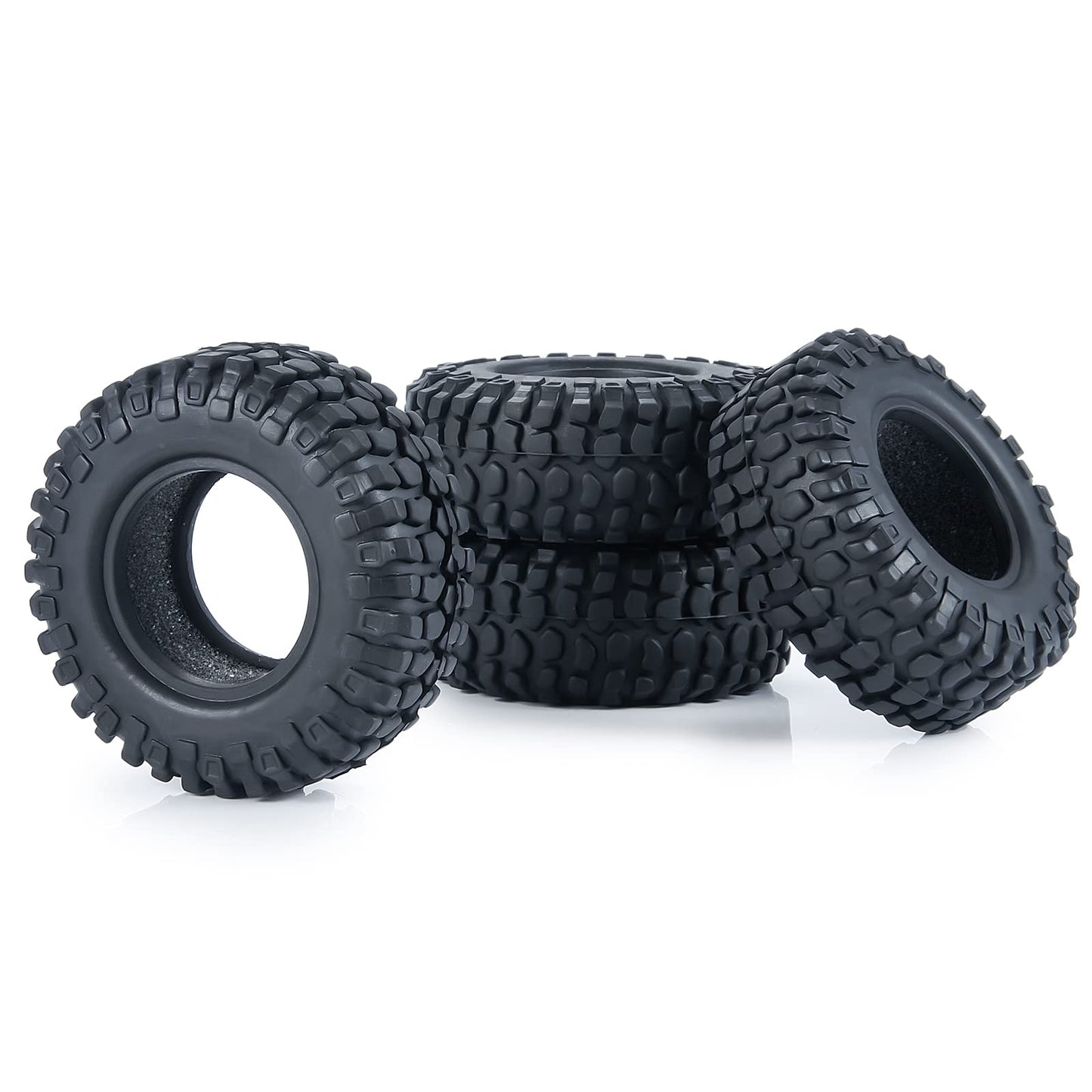 MOHERO 1.0 Crawler Tires Soft Rubber Wheel Tires 4PCS for 1/24 Axial SCX24 90081 AXI00001 AXI00002 AXI00005 AXI00006 RC Crawler