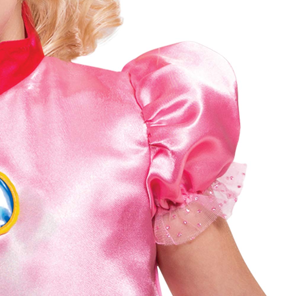 Disguise Princess Peach Costume Dress, Nintendo Super Mario Bros Dress Up Outfit For Girls, Toddler Size Medium (3T-4T), Pink