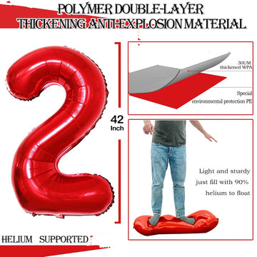 Goer 42 Inch 2025 Red Foil Number Balloons For 2025 New Year Eve Festival Party Supplies Graduation Decorations