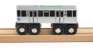 Munipals Chicago Transit Authority Wooden Railway Green Line-Child Safe And Tested Wood Toy Train