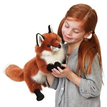 Folkmanis Red Fox Hand Puppet, Rust, White, Black, 1 Ea