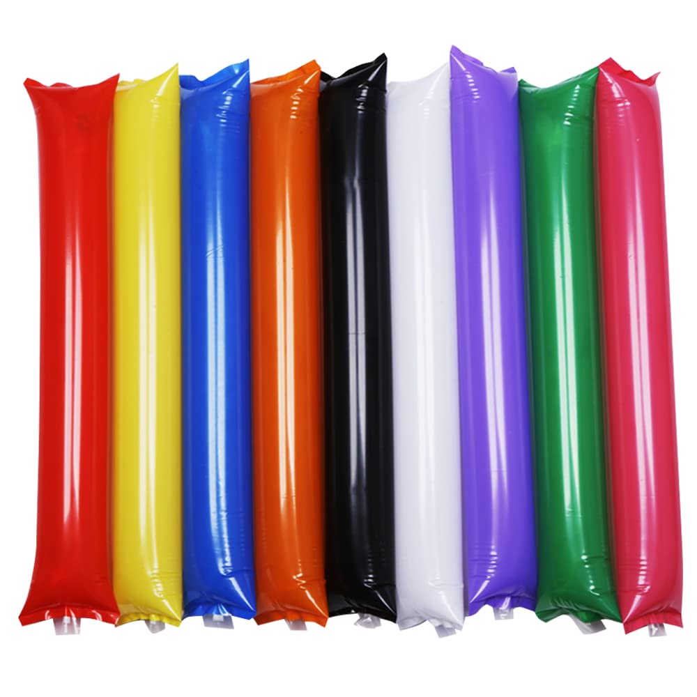 Hooshing 40Pcs Bam Bam Black Thunder Sticks Cheerleading Inflatable Noisemakers Plastic Clap Hands Outfit For Cheering Basketbal