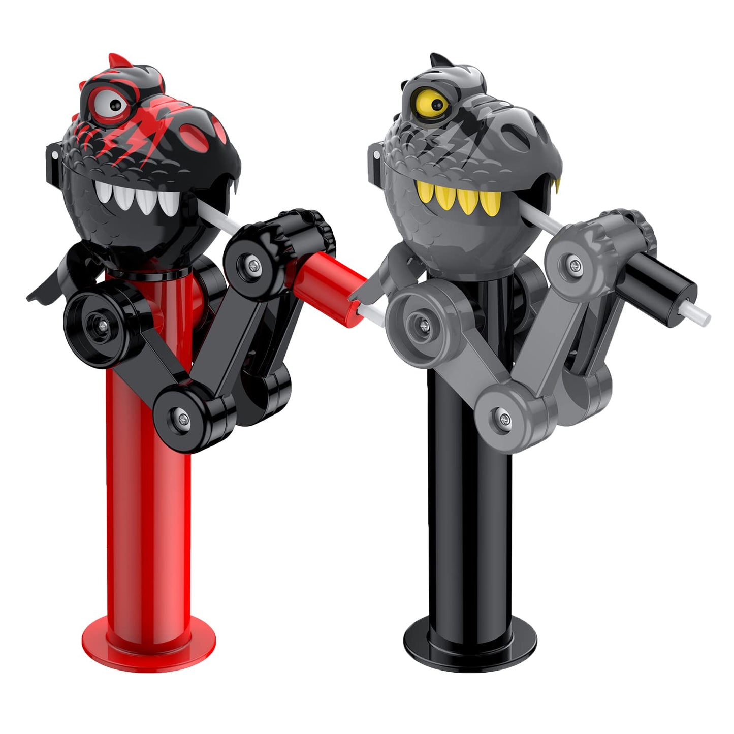 Hdlnkak 2 Pcs Lollipop Case, Funny Lollipop Robot Holder, Creative Lollipop Toy Design Eat Lollipop, Dinosaur Shape Lollipop Holder, Christmas Fun Gift For Kids Over 3 Years(No Lollipop)