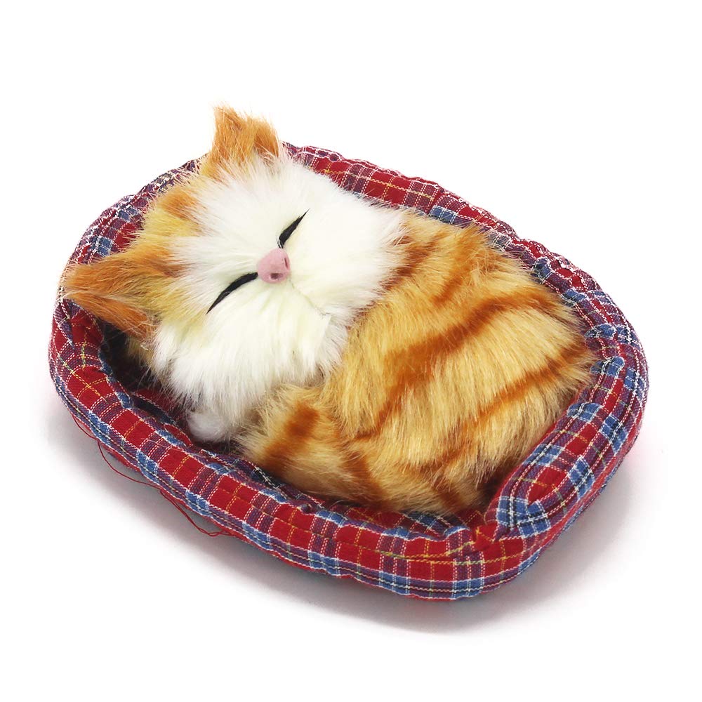 Coolayoung 2Pcs Sleeping Cat In Pet Pad Doll Toy, Mini Kitten In Pet Pad With Meows Sounds Decor For Office Desk Hand Toy Gift F