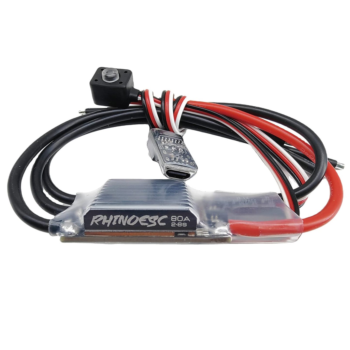 Rhinoesc Am32 Crawler Esc 80A Power System 2-8S Bec 5.20-8.2V Adjustable For 1/8 1/10 Scale Cars Crawler Car Axial Scx10 Traxxas
