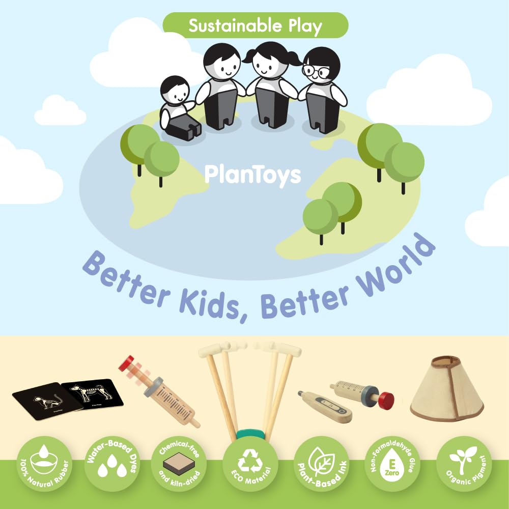 PlanToys 3490 Veterinary Set, Multiple Colour