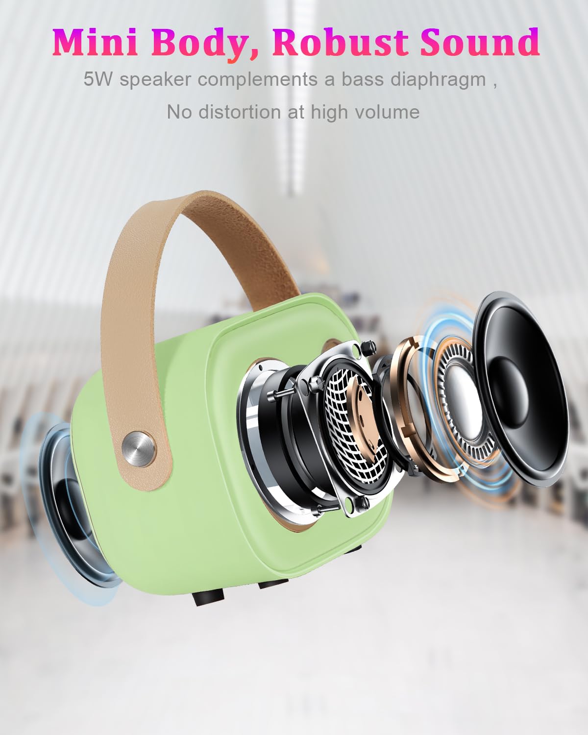 Prunus Mini Karaoke Machine For Kids&Adults,Portable Bluetooth Speaker With 2 Wireless Microphones And Stereo Sound Enhanced Bas