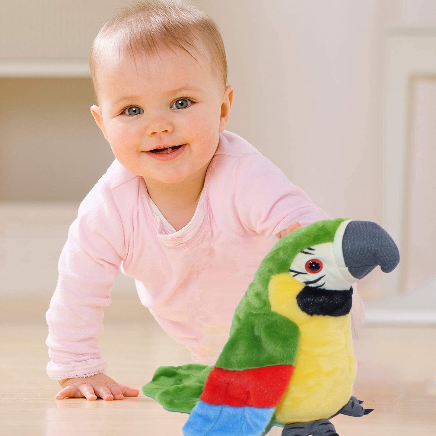 Talking Parrot Repeats Upgrade Newest Talking Parrot What You Say With Cute Voice - Electronic Pet Talking Plush Parrot for Child Kids gift Party Plush Toy Gift Birthday Gift Kids Early Learning