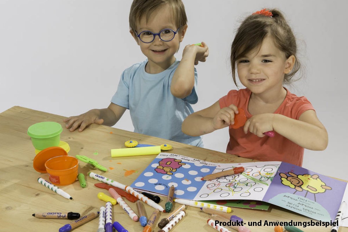 GIOTTO be-b Super Large Pencil Set of 6 Assorted Colours, Super Washable, Suitable for Ages 2+