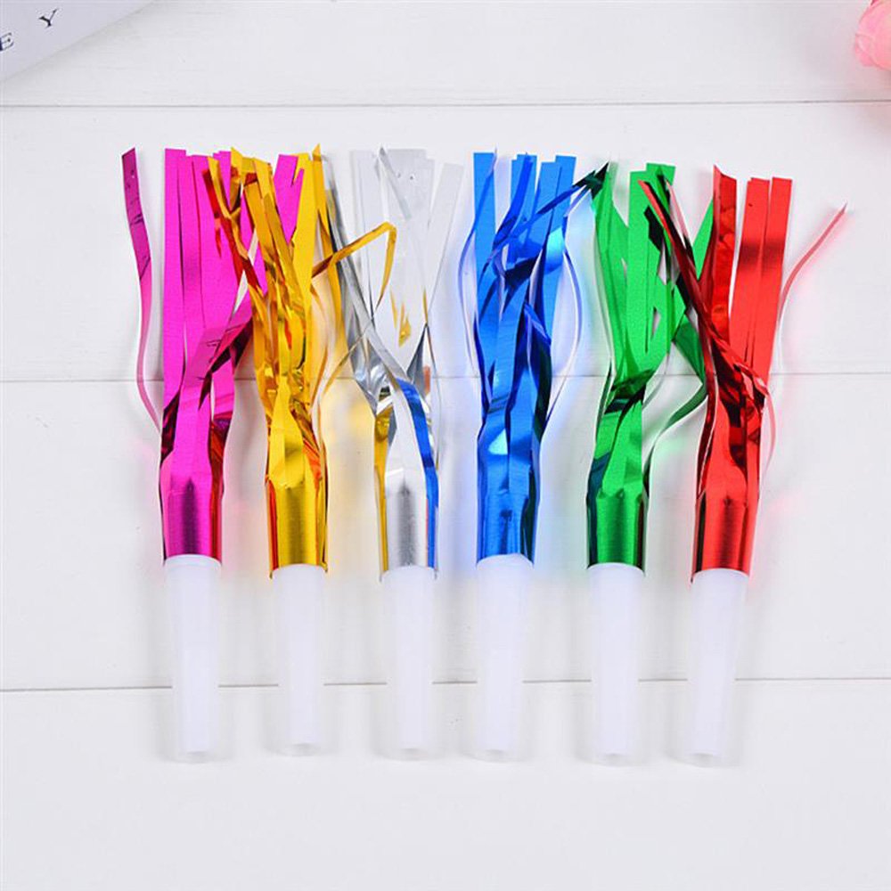 Binaryabc Noise Maker,Metallic Fringed Blowouts Whistles,Party Blowers Whistles,For Birthday Party Favors, New Years Party 30Pcs