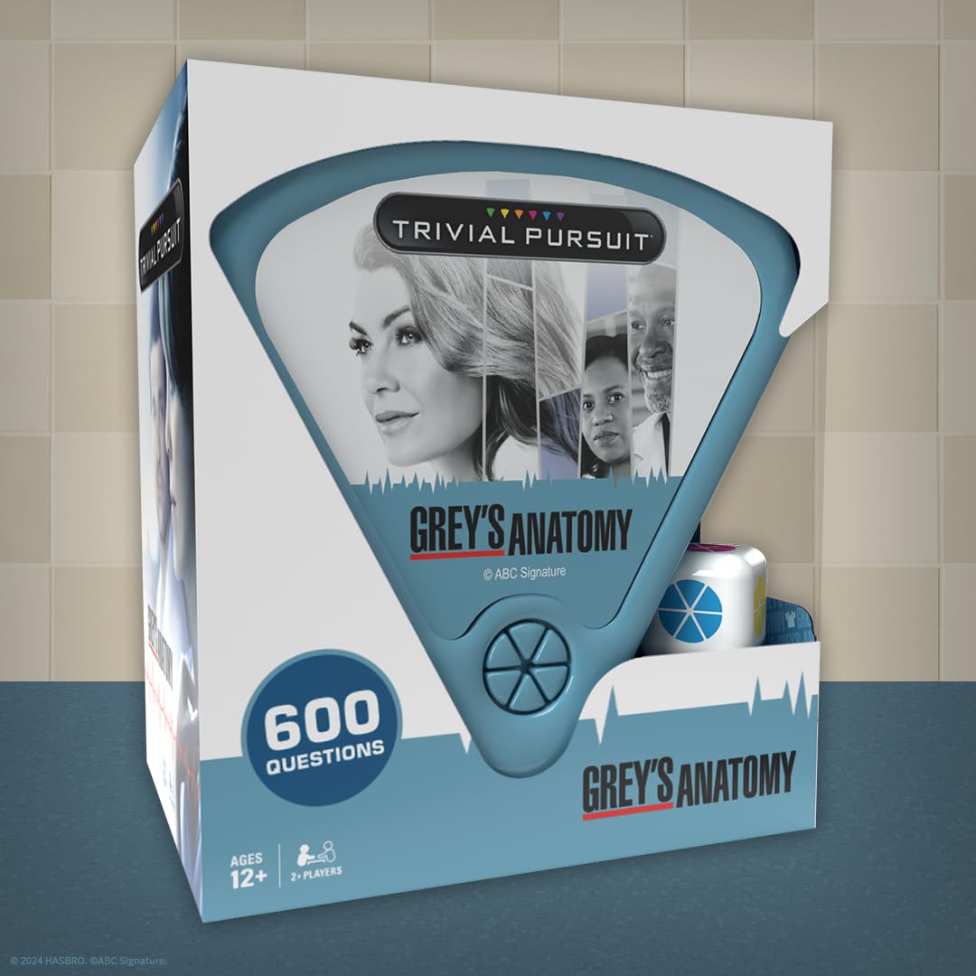 Trivial Pursuit Grey'S Anatomy, Trivia Game From The Hit Hospital Drama Tv Series, 600 Questions & Die In Travel Container, Officially Licensed Grey'S Anatomy Merchandise & Collectible