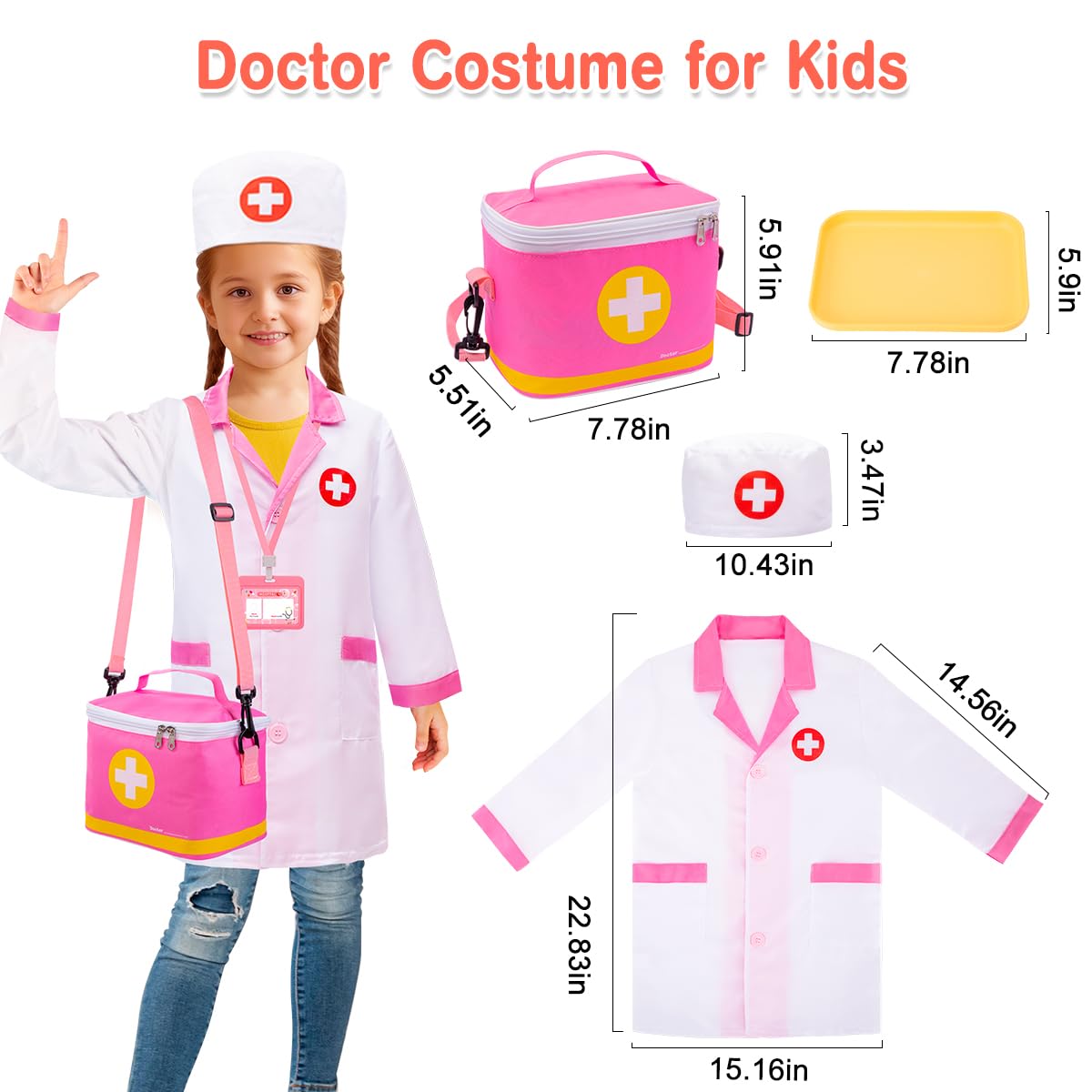Meland Doctor Kit for Toddlers 3-5, Dentist Play Set with Teeth for Kids Pretend Play Girl Toys Birthday Gift for Toddler Girls