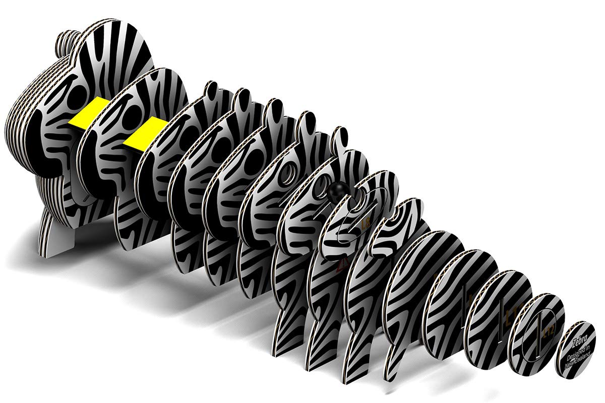 Eugy Zebra 3D Puzzle, 26 Piece Eco-Friendly Educational Toy Puzzles For Boys, Girls & Kids Ages 6+