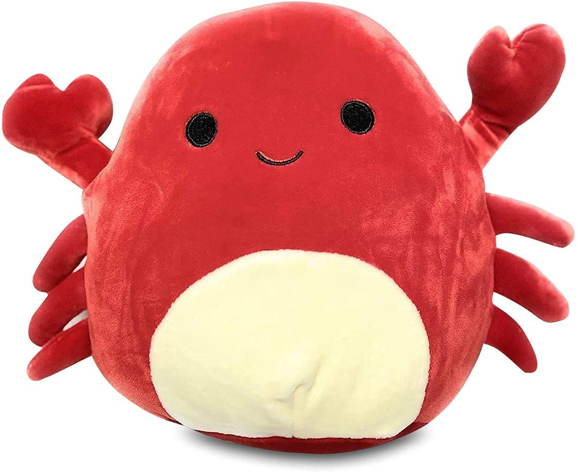 Squishmallows 8” Carlos the Red Crab Plush Pillow - Soft Polyester Stuffed Toy, Sea Life Squad
