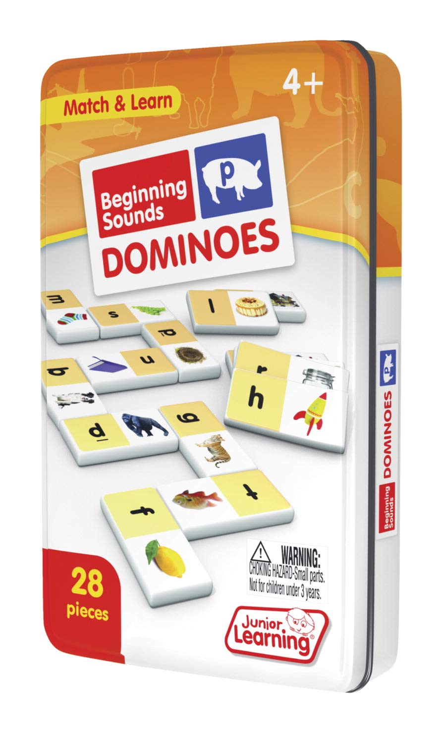 Junior Learning Beginning Sound Dominoes Educational Action Games, Multi (Jl492)