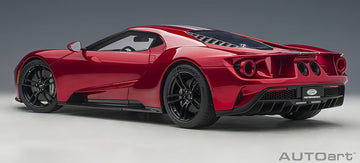 2017 Ford Gt Liquid Red Metallic With Silver Stripes 1/12 Model Car By Autoart 12106