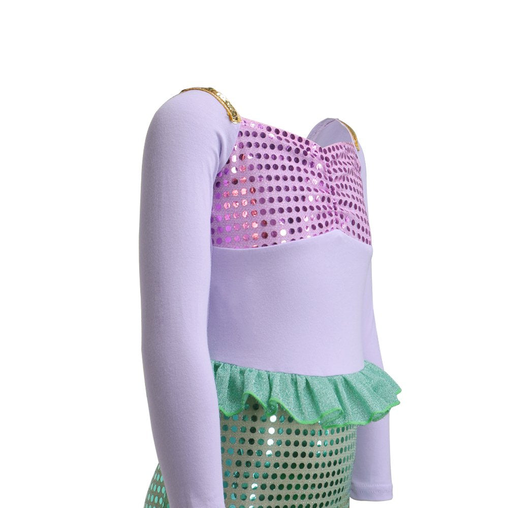 Daxiang Little Mermaid Costume For Girls Dress Up Purple 7-8 Years
