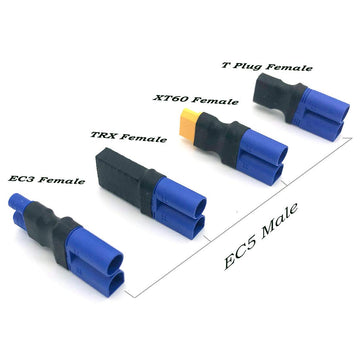 FLY RC EC5 Male to EC3 T XT60 Plug Female Connector Converter Adapter for RC FPV Drone Car Lipo NiMH Battery Charger ESC