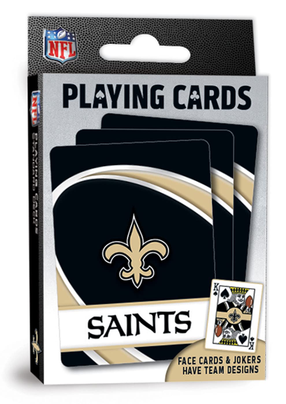 Masterpieces - Nfl Playing Cards, Officially Licensed New Orleans Saints Football Deck, Family Games For Adults And Kids, Standa