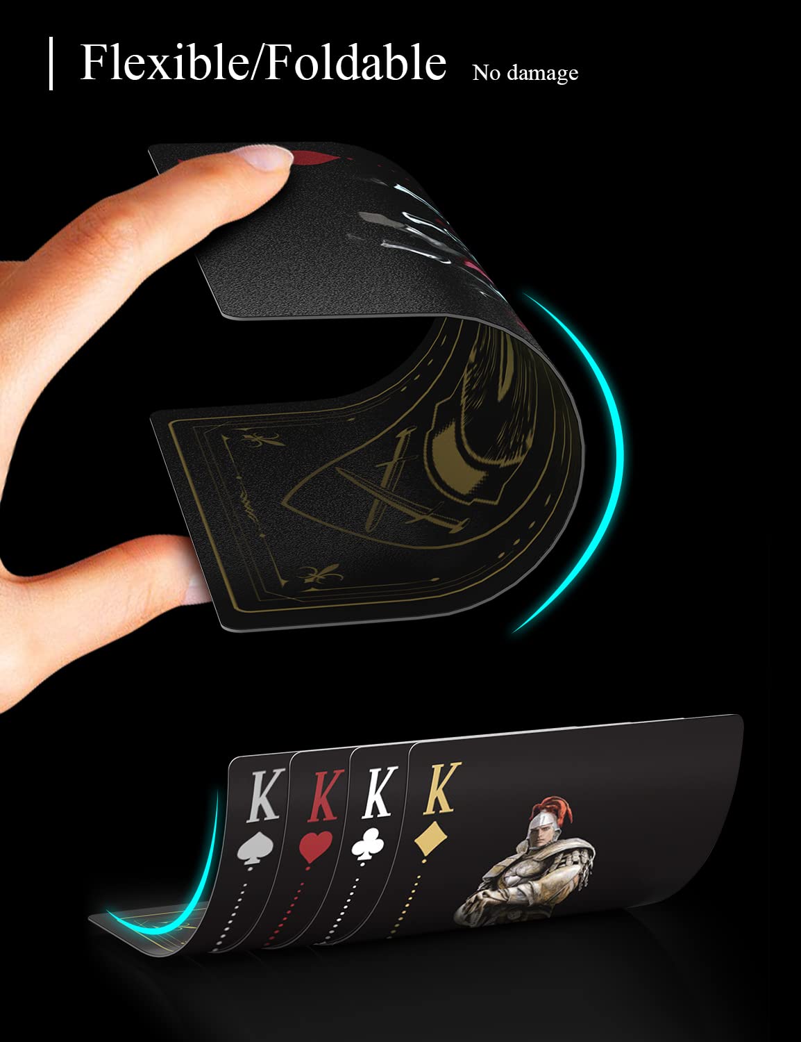 Acelion Waterproof Clear Playing Cards, Plastic Playing Cards, Deck Of Cards, Gift Poker Cards (Knight)