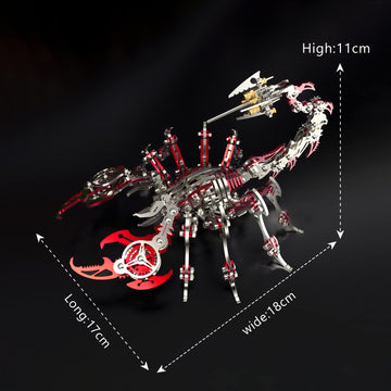 3D Metal Model Kits, Mechanical Scorpion King Red 3D Metal Puzzle,Steel Warcraft Collection DIY Animal Brain Teasers Simple 3D P