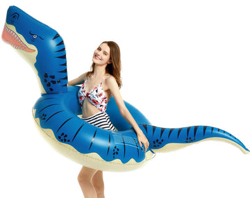 Jasonwell Inflatable T-Rex Pool Float for Kids & Adults, 93'' Large, Durable UV Resistant Material, Blue, Model JX-PF-TXT20