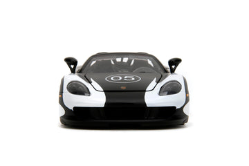 Hyper-Spec 1:24 2005 Porsche Carrera Gt Die-Cast Car, Toys For Kids And Adults(Black/White)