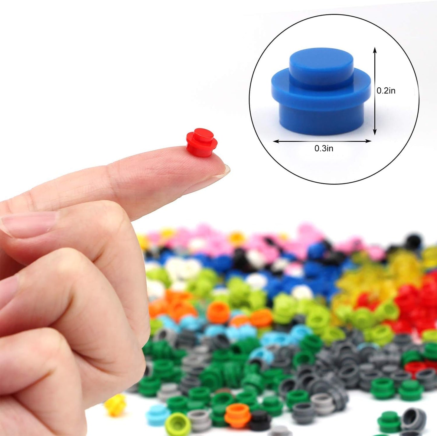Feleph Custom 1000Pcs Multicolored Round Plates 1X1 Building Blocks Moc Colors Transparent Pieces Bricks Dots Bulk Studs Accesso