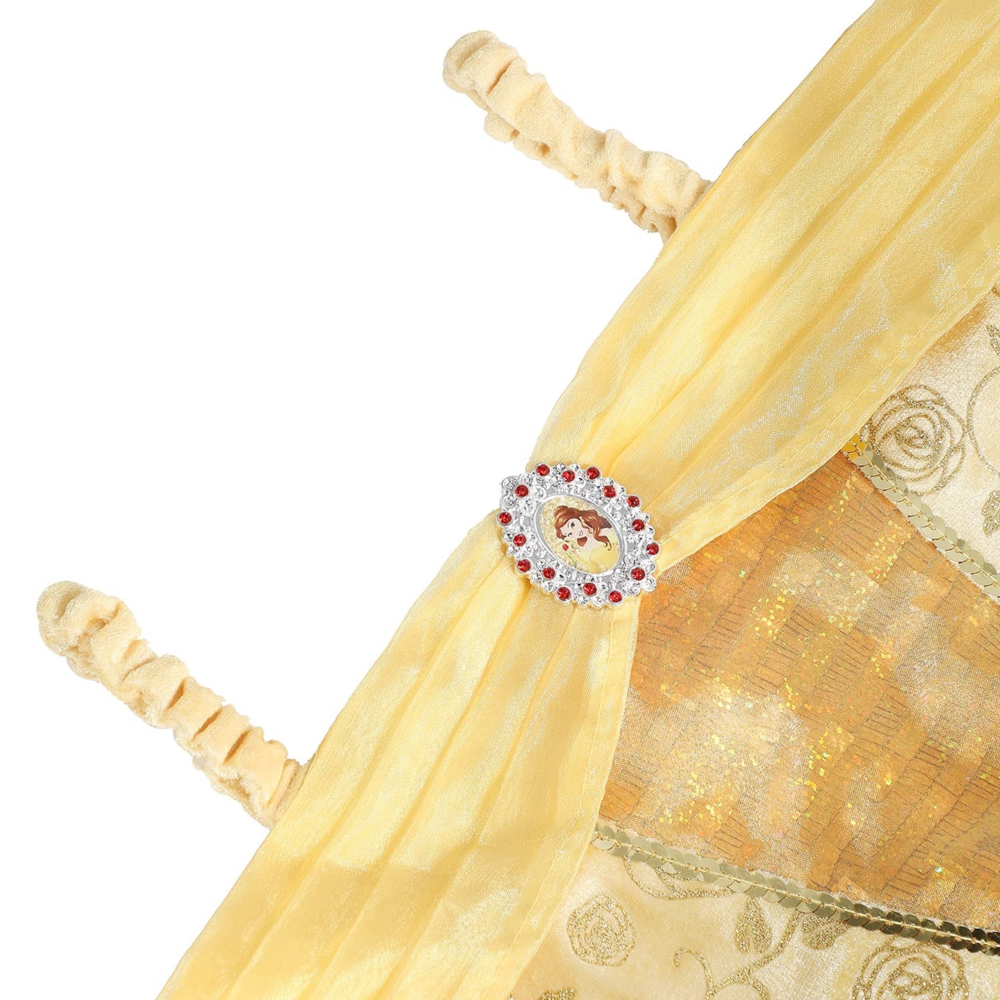 Spunicos Girls Golden Belle Princess Fancy Dress With Tiara,Unique Belle Costume Dress 5-6Years