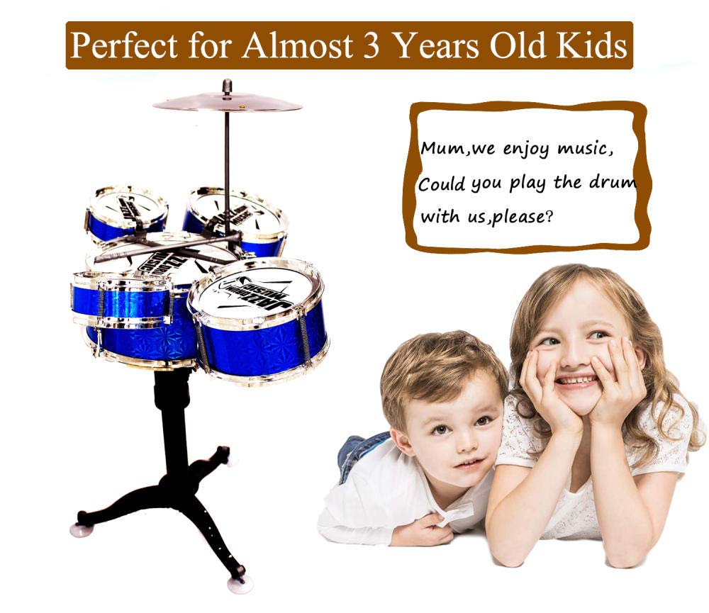 Skloer Kids Drum Set Toddler Instrument Set Educational Percussion Stimulating Children’S Creativity Drum Set For Kids Boys And Girls Blue