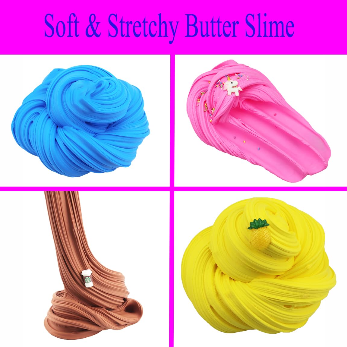 Lkaxytp 24 Pack Butter Slime Kit, Party Favor Supplies, Super Soft, Non-Sticky, Goody Bag Toy, Prize For Girl And Boys, Christmas Stocking Stuffers