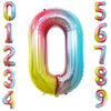 Goer 2 Pcs 42 Inch Rainbow Foil Balloons Number 0 For 10Th 20Th 30Th 40Th 50Th 60Th 70Th 80Th 90Th 100Th Birthday Party Supplies Anniversary Decorations