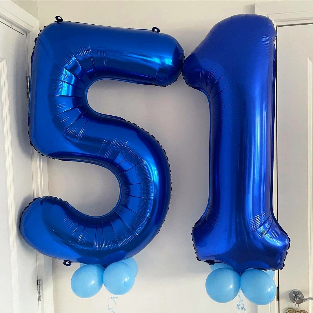 Navy Blue 15 Balloon Numbers,40 Inch Dark Blue 15 Or 51 Birthday Balloons Large Foil Mylar Balloons Number 15 For Birthday Party Anniversary Decorations