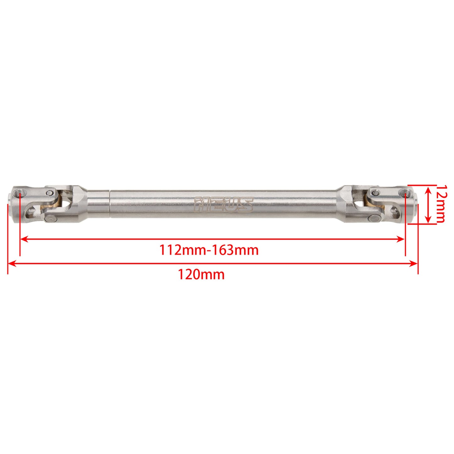 Meus Racing Universal Driveshaft For Scx10 Scx10 Ii Wraith Trx4 1/10 Rc Crawler Upgrades Parts, 112-163Mm