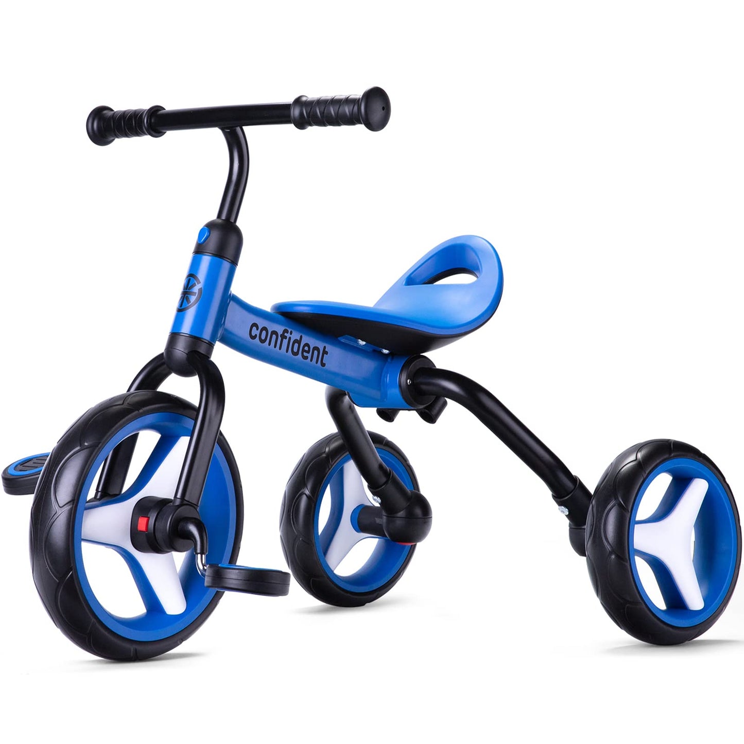 YGJT 4 in 1 Tricycle for Toddlers Age 2-5, Folding Toddler Bike Kids Trike Tricycles with Adjustable Seat and Removable Pedal, B