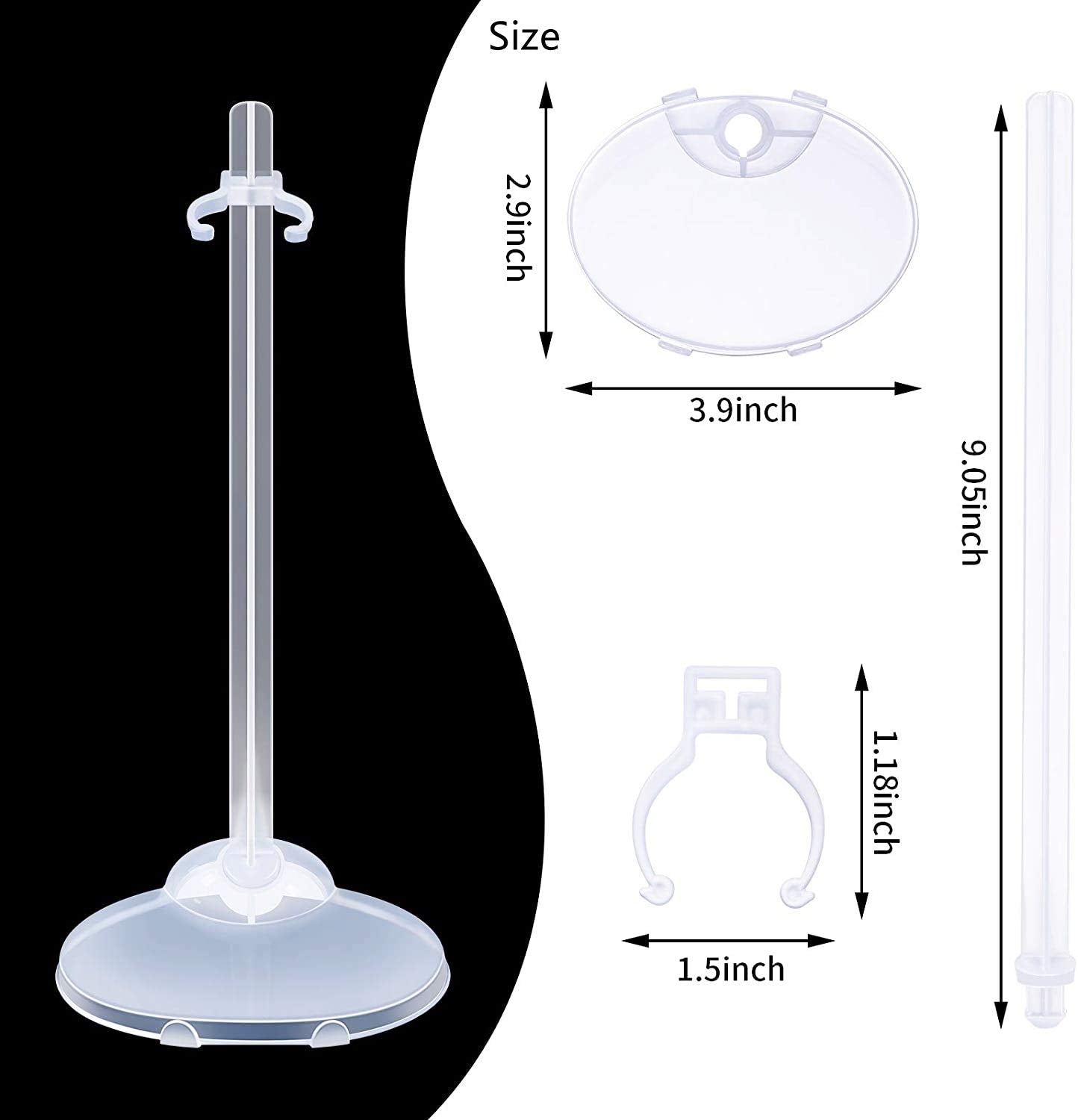 Apohalo 10Pcs Doll Stands Action Figure Stand, Doll Stand Display Holder, Ideal Doll Display Stand Support With Adjustable Waist