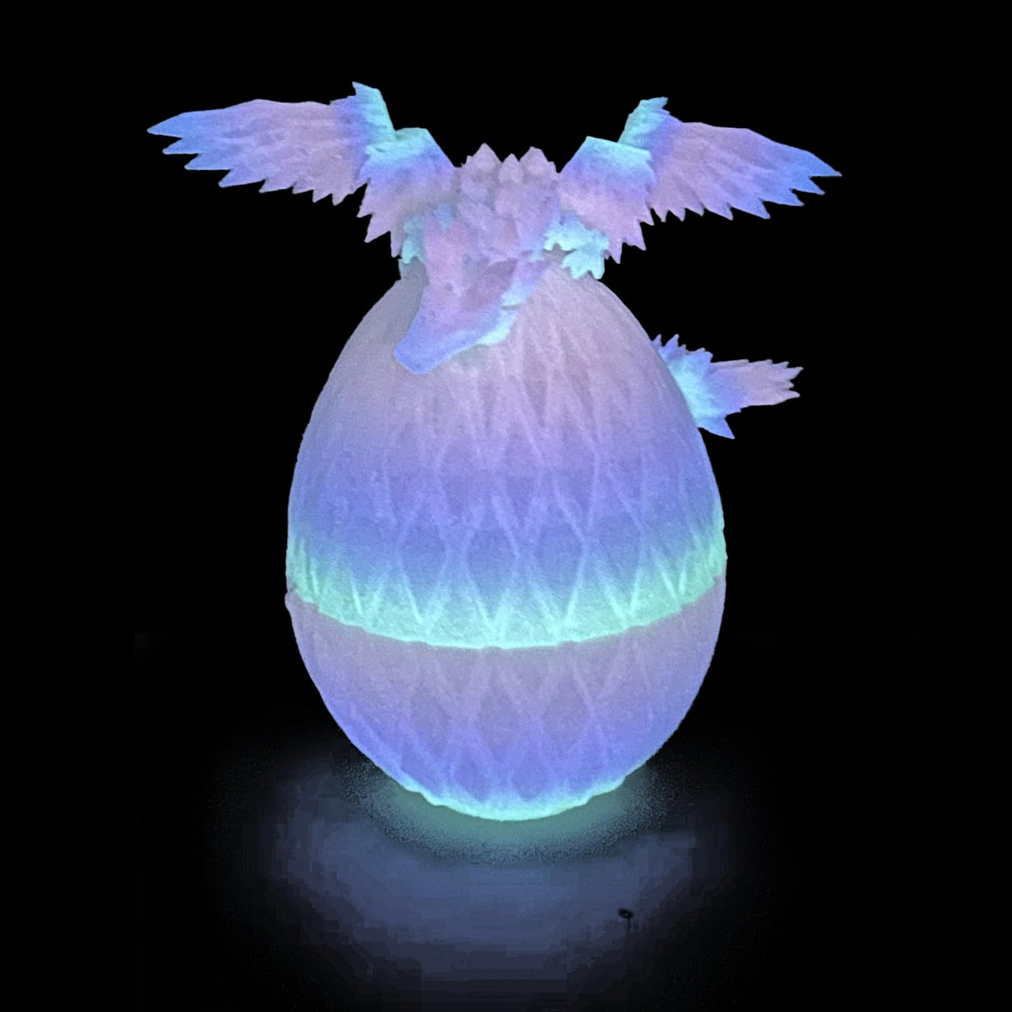Flavery 3D Printed Dragon Egg - Flying Dragon In Diamond Egg, Flexible Winged Dragon Inside, Mystery Dragon Eggs Gift, Desk Deco