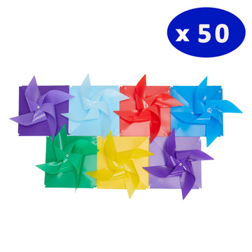 Tsocent 50 Pcs Pinwheels, Wind Spinners And Party Favors Gifts For Kids, Outdoor Decorational Pinwheels For Yard And Garden (Dar