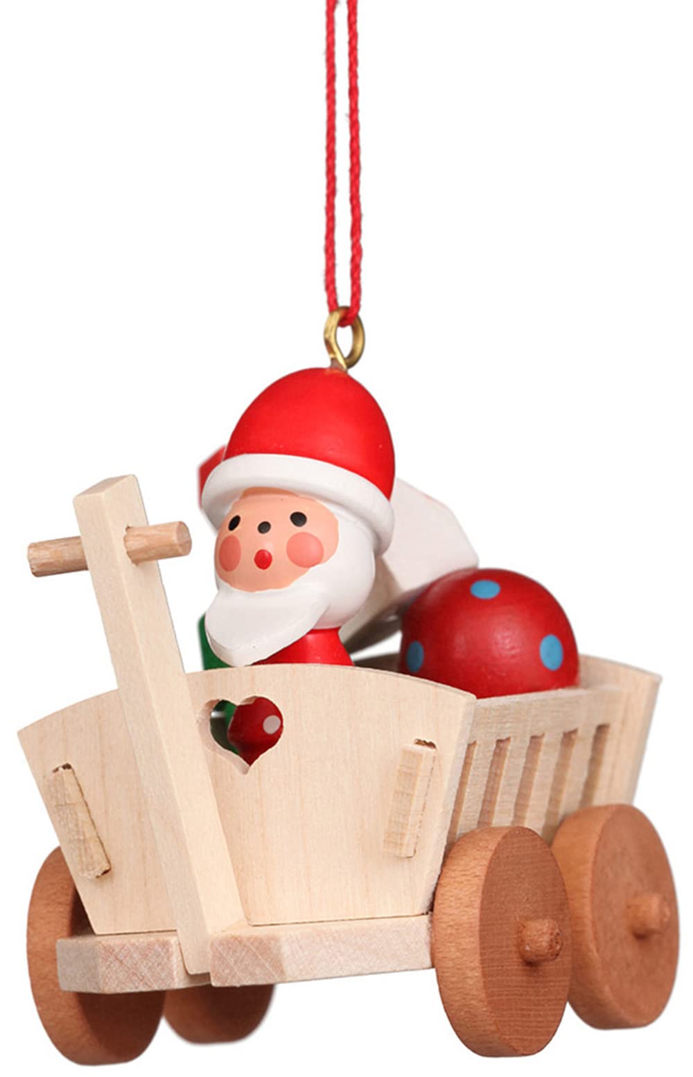 ORNMNT-SANTA IN WAGON EACH