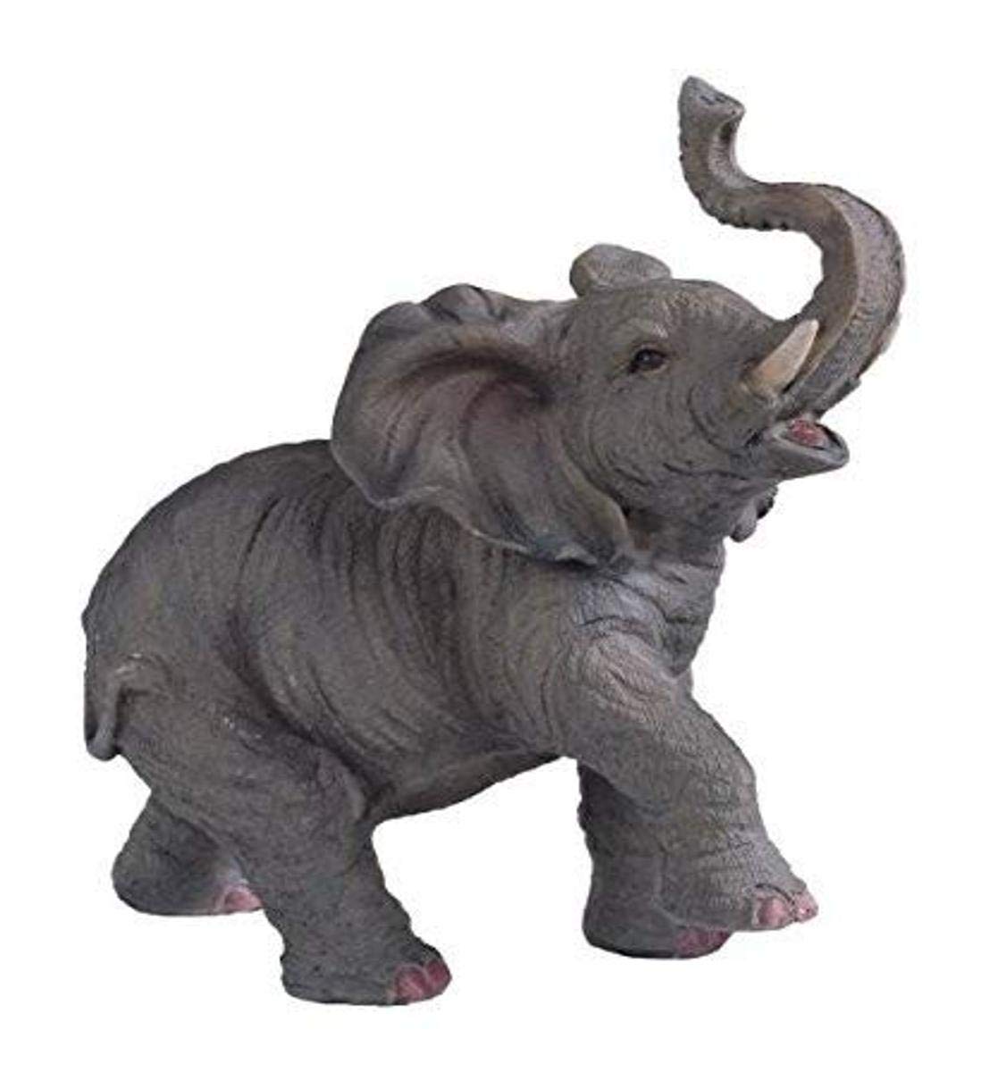 Stealstreet Ss-G-54135 Small Polyresin Elephant With Trunk Up Figurine Statue, 6.5'