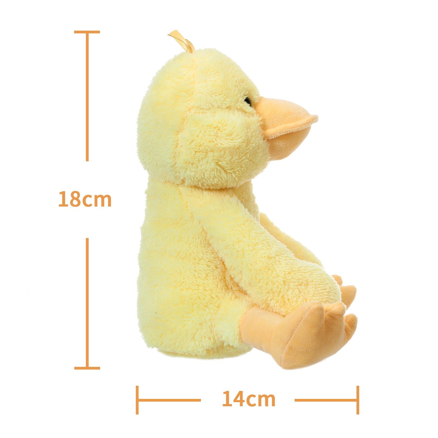 Apricot Lamb Duck Plush Stuffed Animals For Kids, Soft Cute Plush Toys For Baby Girl And Boy, Fluffy Duck Yellow 7.1 Inches