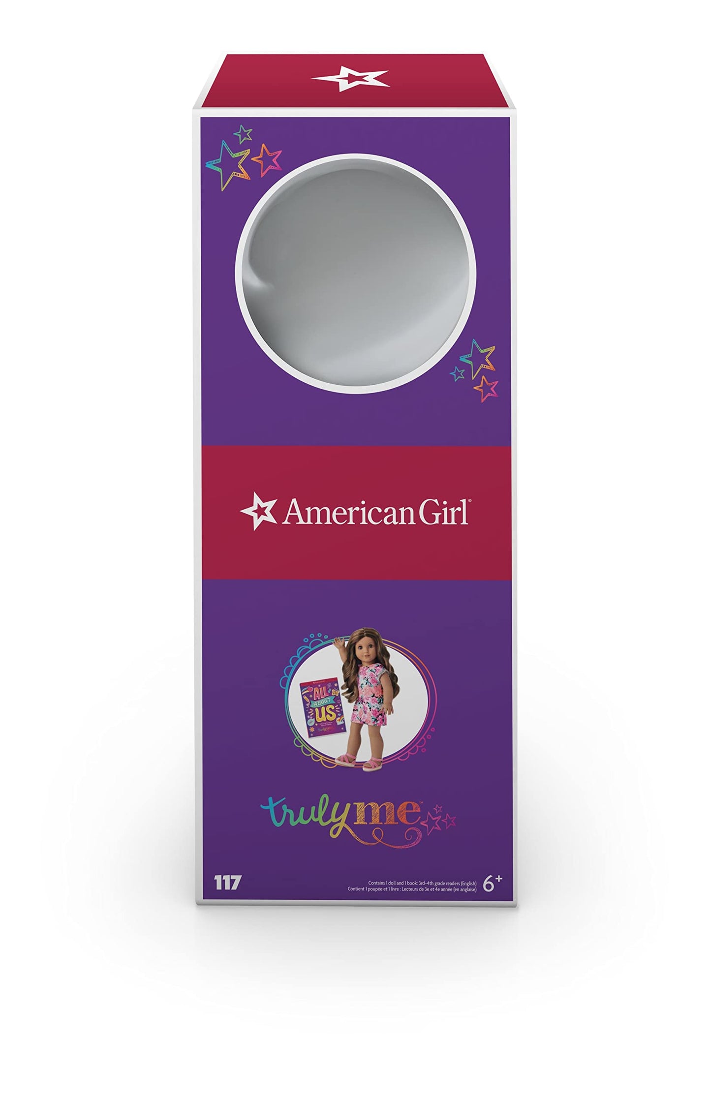 American Girl Truly Me 18-Inch Doll #117 With Brown Eyes, Dark-Brown Hair W/Highlights, Tan Skin, T-Shirt Dress, For Ages 6+